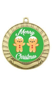 Eco Scroll Medal Christmas Gold