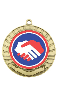 Eco Scroll Medal Handshake Gold