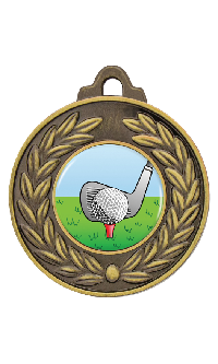 Antique Wreath Golf Medal Gold