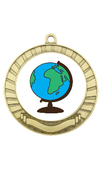 Eco Scroll Medal The Globe Gold